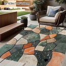 Tapete de área con patrón de piedra natural - Poliéster suave, lavable en máquina, decoración al aire libre para patio, balcón y picnic - 79x118 pulgadas, 200x300 cm, tapete de decoración al aire libre | Diseño de piedra natural | Tapete lavable en máqui