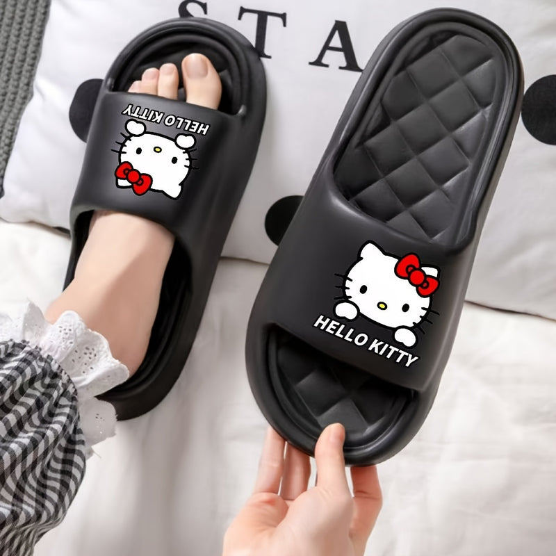 Zapatillas Hello Kitty con Lazo Lindo, Estilo Pareja para Mujer, Sandalias de Baño y Playa Unisex, Cómodas y Ligueras en Material EVA, Disponibles en Rosa/Blanco/