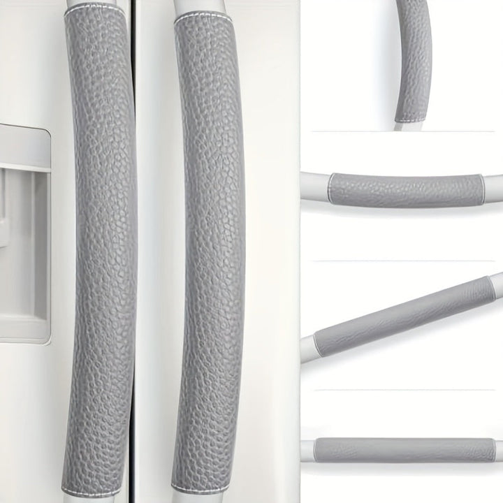 2 Piezas de Fundas Protectoras de Cuero Sintético para Refrigerador, Lavavajillas y Microondas - Antideslizantes, Antiimpacto, Resistentes a Arañazos, Diseño Texturizado, Protección para Manijas de Electrodomésticos, Esenciales del Hogar, Construcción Ro