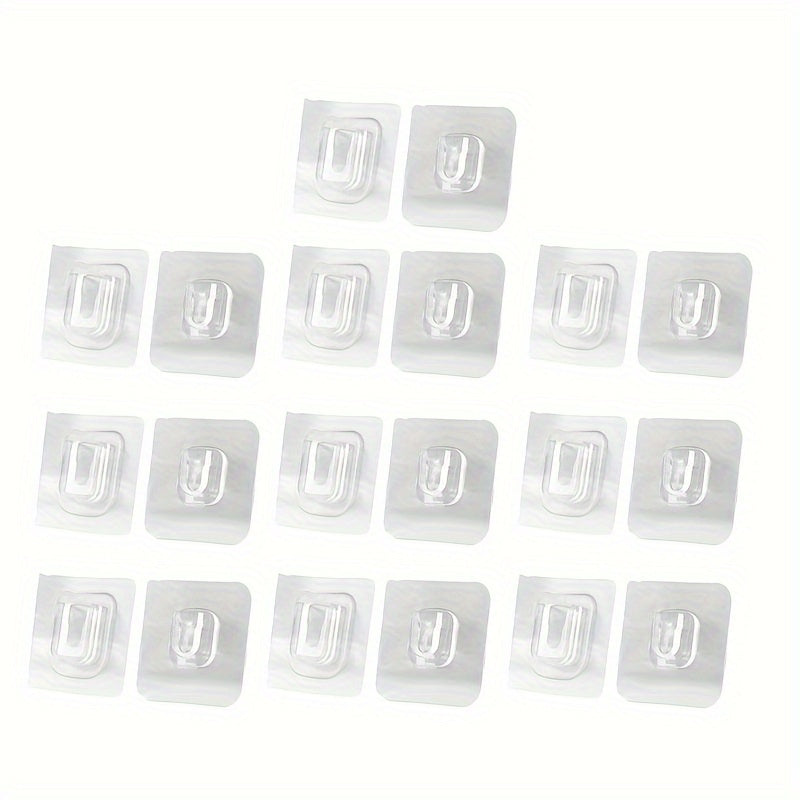 10 Pares de Ganchos Adhesivos Potentes sin Rastro, Sin Taladrar, Multifuncionales para Baño y Cocina, Impermeables para Colgar en la Pared del Hogar, Ganchos de Utilidad
