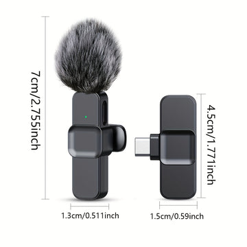 Micrófono sin varillas con Clip de XIAOLO, Conexión Inalámbrica, Control de Voz 2-1 y Grabación con Un Toque, Omnidireccional 360°, Recargable por USB-C, Reducción de Ruido para Transmisiones en Vivo, Podcasts, Vlogging, Equipo de Audio para Streaming |