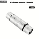 Conectores adaptadores XLR macho a macho y hembra a hembra de 3 pines, compatibles con micrófonos y mezcladores, plateados, forma redonda, cable Ethernet categoría Cat5e, accesorios para equipos de audio.