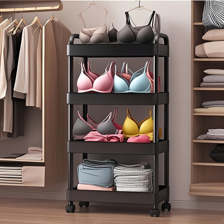 1pc Estante Multifuncional de 4 Niveles - Resistente, Ahorrador de Espacio, Ajustable para Dormitorio, Cocina y Camping al Aire Libre - Fácil Montaje, Diseño Compacto para Uso Todo el Año, Estantería Utilitaria