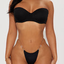 No puedo verme, no hay espectáculo. Tanga con tirantes transparentes - Negro.
