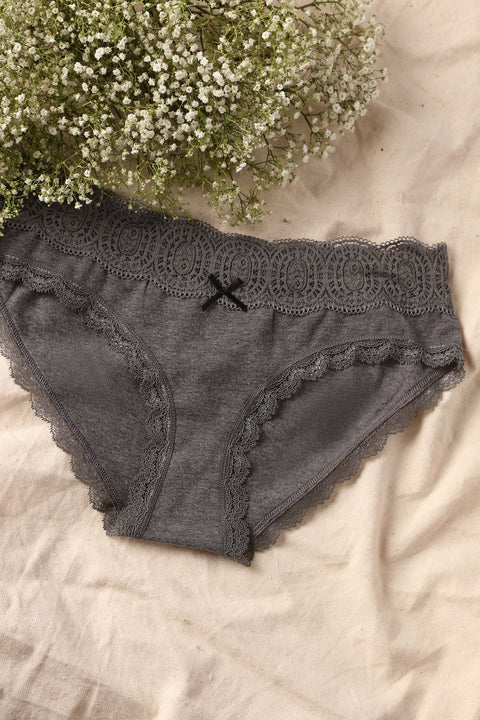 Panty cadera encaje sin demora - carbón