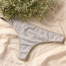 Panty tanga de algodón ajuste perfecto - Gris