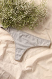Panty tanga de algodón ajuste perfecto - Gris