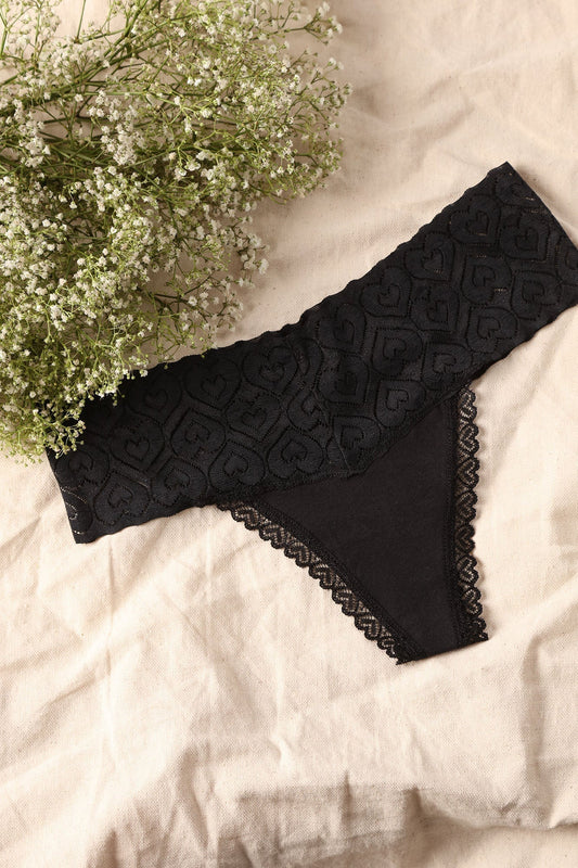 Como Magia Tanga de Encaje - Negro