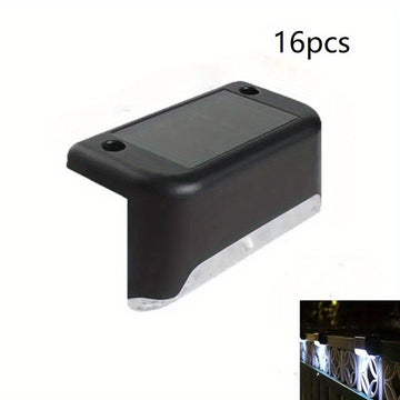 Juego de 4/8/12/16 luces solares LED para escaleras, decoración de jardín, cercas, senderos y paredes, ideal para fiestas y ambiente exterior