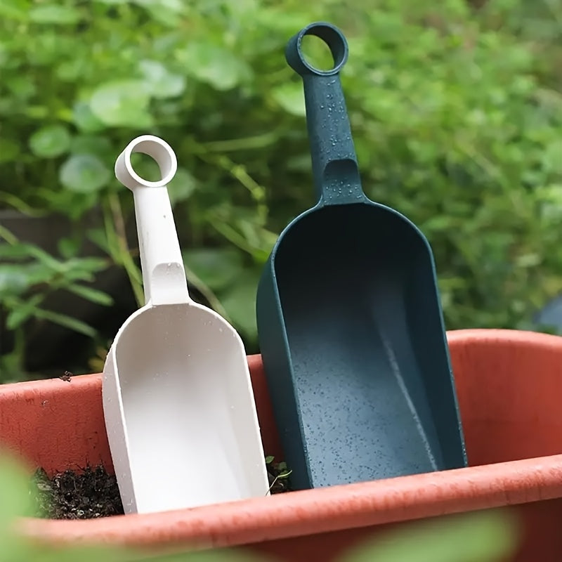 1 pieza de pala de jardinería de plástico resistente con mango ergonómico - Hoja plana y gruesa para girar y plantar eficientemente el suelo, uso manual, no necesita energía, pala de jardín, herramienta de plantación de flores, agarre cómodo, herramienta