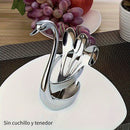 Soporte para cubiertos en forma de cisne elegante de acero inoxidable 304, 1 pieza - Diseño elegante, no incluye tenedor ni cuchara, ideal para decoración del hogar, mesa de café, hotel y fiestas