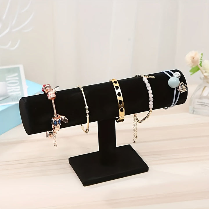 1 Soporte Exquisito para Exhibición de Pulseras y Relojes - Organizador de Colección Elegante para Mujeres, Estantería de Terciopelo para Almacenamiento de Joyería en Escritorio, Torre de Exhibición