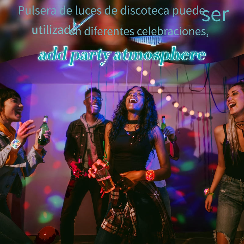 2 piezas de luces mini bola disco RGB con voz activada, anillos luminosos para manos, control por voz y botón pulsador, 7 modos de luz, recargable USB, ideal para hogar, fiestas, karaoke, bodas, clubes e iluminación festiva