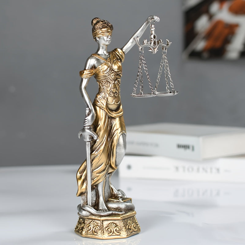 Estatua de Justicia de Resina: Decoración para el Hogar de Fairness y Equilibrio - Adecuada para Uso en Interiores y Exteriores - Regalo para Navidad, Día de la Independencia y Día de la Libertad - Marca KalyZ@rts