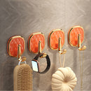 4 piezas de ganchos pegajosos de colores texturizados elegantes - Fáciles de instalar, sin taladro, colgadores de pared para ropa, toallas, batas - Accesorios modernos para baño para decoración del hogar, decoración de baño