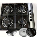 4 paquetes de cubiertas para quemadores de estufas de gas compatibles con estufas Sabaf - Tapas de repuesto duraderas, no se requieren baterías, paquete variado con opciones de 55 mm, 75 mm y 100 mm
