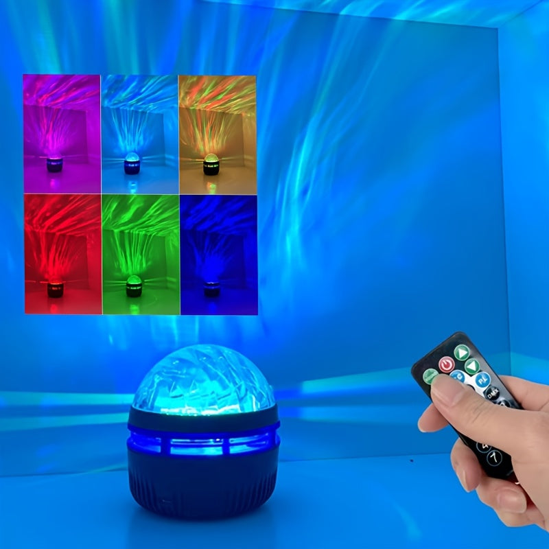 1 pieza de luz de proyección giratoria Aurora, luz nocturna de ambiente para dormitorio, regalo de Halloween y Navidad, lámpara de atmósfera disco alimentada por USB