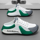 Sandalias de plataforma sin cordones para hombre - Zapatos ligeros y transpirables para verano con suela gruesa de PVC para aumentar la altura, diseño casual de calzado urbano en khaki/gris/verde, comodidad para todas las estaciones para uso diario y act