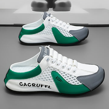 Sandalias de plataforma sin cordones para hombre - Zapatos ligeros y transpirables para verano con suela gruesa de PVC para aumentar la altura, diseño casual de calzado urbano en khaki/gris/verde, comodidad para todas las estaciones para uso diario y act