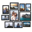 Un conjunto de 10 marcos de fotos para decoración de collage de pared, adecuados para colgar en la pared o exhibir en una mesa, disponibles en varios tamaños, incluyendo 8X10, 5X7 y 4X6 marcos de fotos familiares.