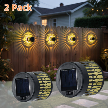 2 Paquetes de Linterna Solar para Exteriores - Adecuados para la Iluminación de Fachadas de Casas Exteriores IP65, Linternas Redondas para Fachadas de Porches más Brillantes con Función Automática de Crepúsculo para Iluminación de Exteriores de Granjas -