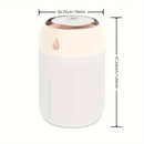 Humidificador Mini Portátil con Luz Nocturna LED, Alimentado por USB 330ml de Niebla, Tecnología de Onda de Sonido Silenciosa de 26dB para Coche, Oficina, Dormitorio - Difusor de Aceites Esenciales, Gris