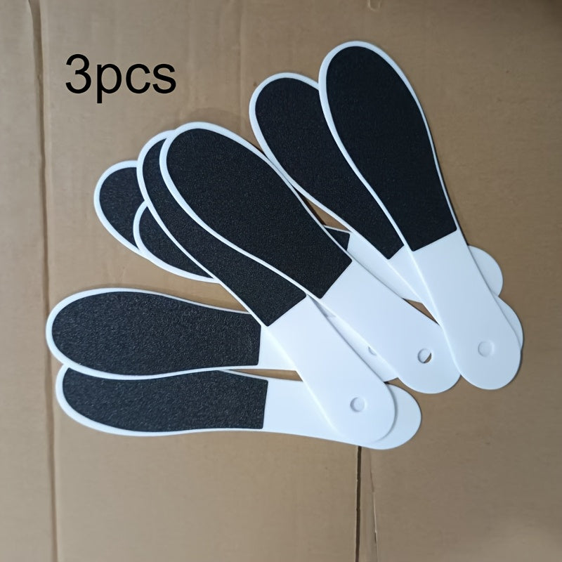 3 piezas de lima para pies desechable doble cara, removedor de piel muerta y pulidor de talones en beige claro para pedicura