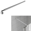 Soporte ajustable de ducha de aluminio, 27,6" a 47,2" - Ideal para paneles de vidrio de 5/16" a 3/8" de grosor, montado en pared con acabado plateado pulido, perfecto para encierros de ducha sin marco, soporte de ducha sin marco | Acabado metálico elegan