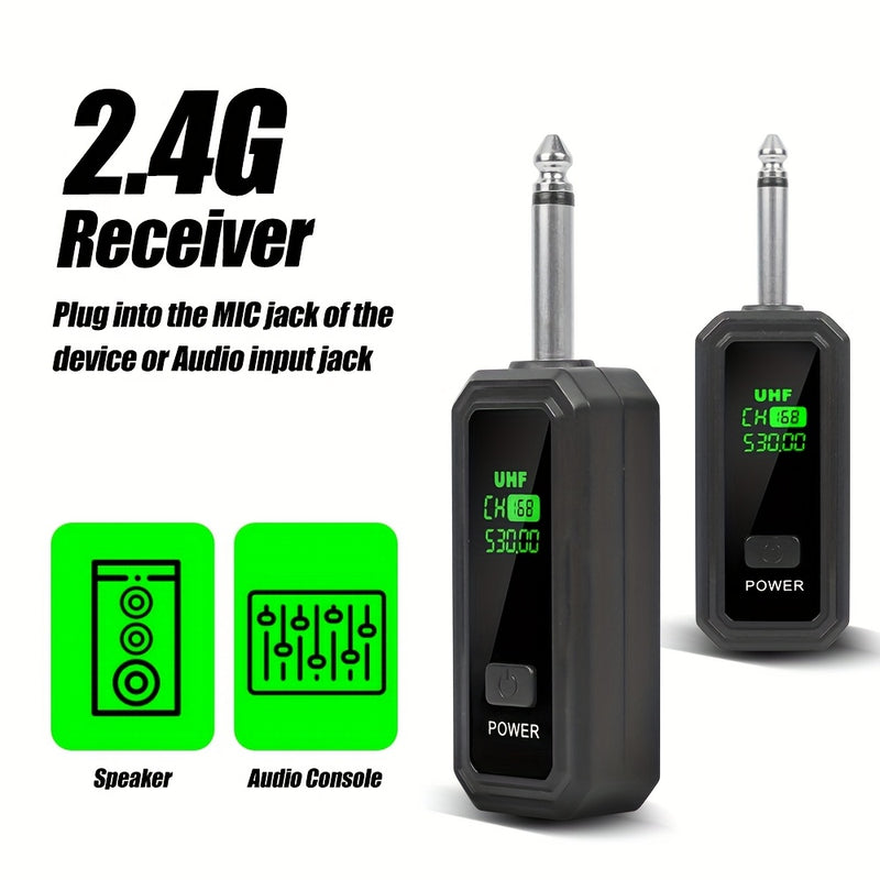 Transmisor y receptor inalámbricos XLR 2,4G: Sistema de micrófono inalámbrico UHF para una distancia de 50 metros, batería de 8 horas, adaptador de micrófono inalámbrico adecuado para micrófonos condensador/dinámicos, mezclador, sistema PA, guitarra