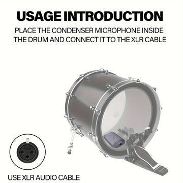 Micrófono Condensador BA91A de Límite Plateado para Cantar - Conector XLR, Cuerpo de Aluminio, Conexión Fija
