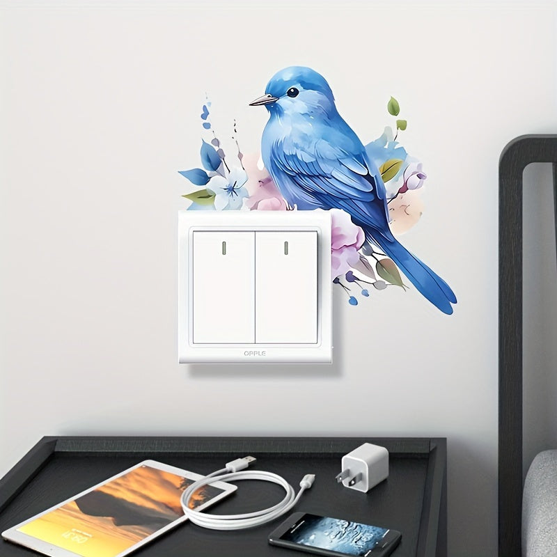 Calcomanía decorativa de pájaro azul de la suerte, diseño moderno para pared, habitación, entrada, decoración del hogar