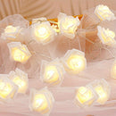Luces LED de rosas, guirnalda de flores con luces para fiestas, jardín, Navidad y bodas