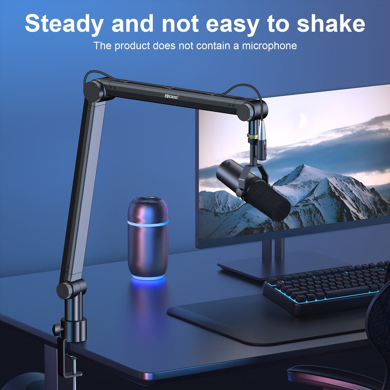 Soporte de Micrófono de Brazo RODD AK-48 para Trabajo Pesado - Soportes para Podcasts, Grabación y Juegos - Carga Máxima 1.9kg, Altura Ajustable, Construcción Duradera, Eid Al-Adha Mubarak