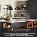 1 pieza, lámpara colgante ajustable de altura, moderna, de metal, con montaje semi-inclinado para isla de cocina, comedor, dormitorio, oficina, bar. Sin batería y fácil instalación. Ideal para salón, dormitorio, iluminación industrial, duradera.
