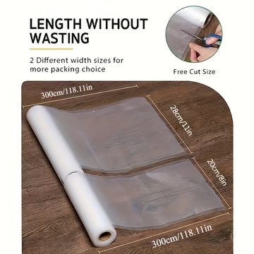 6-Conjunto de Bolsas de Sellado al Vacío Fresh World - Solución Premium para el Almacenamiento de Alimentos para la Preparación de Comidas, la Cocción al Vacío y la Conservación de la Frescura - 3 Rollos de 27,99x300,0 cm, 3 Rollos de 20,32x300,0 cm, Ese