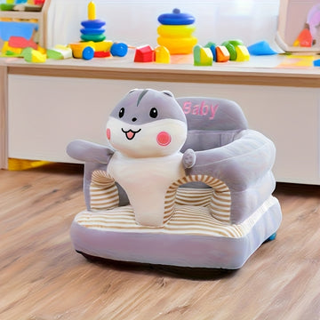 Una silla de brazos en forma de animal para bebés, asiento de aprendizaje para bebés con relleno, sofá suave de peluche para jóvenes, cojín de práctica de sentado, múltiples colores