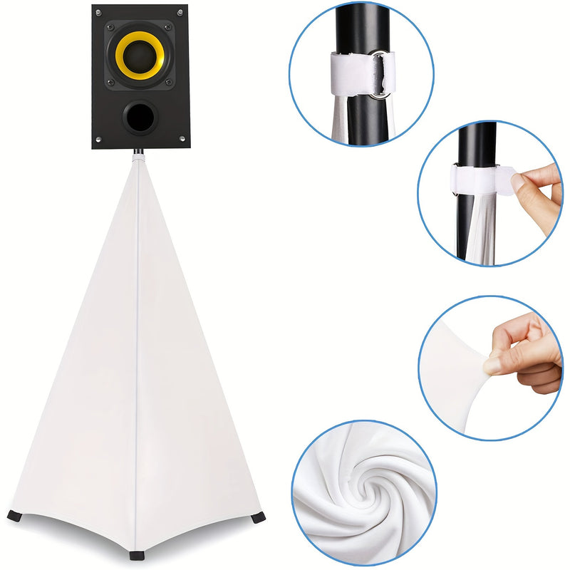 Fundas para altavoces, falda trípode con bolsa de viaje, funda para altavoz DJ, falda elástica de poliéster 360 grados, ideal para presentaciones en escenarios, bodas y eventos