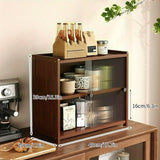 1 gabinete de almacenamiento moderno de bambú con puertas - Organizador multiusos para cocina, sala, dormitorio u oficina - Material de madera duradera, no requiere ensamblaje, diseño minimalista, acabado natural