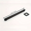 Negro Mate 40.64cm Mango de Ducha de Acero Inoxidable con Flange Azul - Montado en la Pared, Experiencia de Ducha de Lluvia de Ahorro de Espacio, Diseño Recto a Cuadrado para Baños Modernos, Accesorios de Baño | Acabado Negro Brillante | Construcción Dur