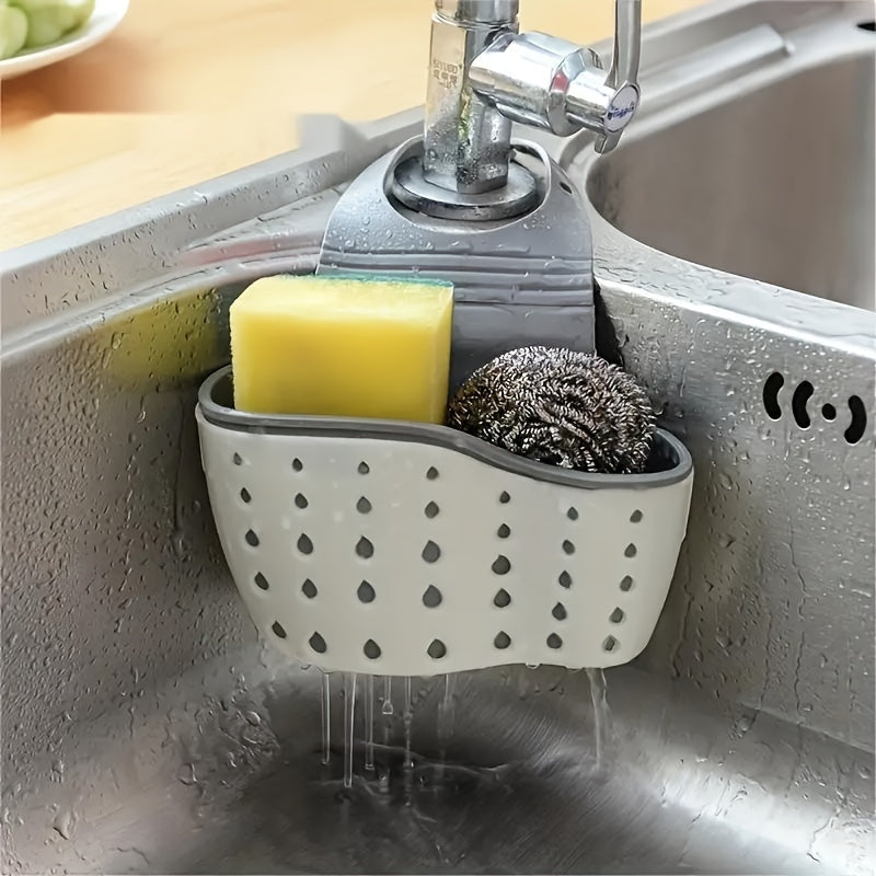 Colador de Doble Filtro para Fregadero con Portaesponja - Cubierta Antiatascos, Organizador de Platos y Almacenamiento de Esponjas para Lavabos Modernos