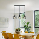 3 Luces de Colgante para Comedor, Luces de Cárcel Retro, Luz de Techo de Granja Ajustable de Altura, Luces de Cocina, Luz de Granja Colgante Negra para Luces de Colgante Industriales para Comedor, Dormitorio, Pasillo