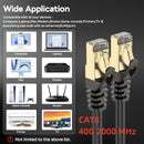 Cable Ethernet blindado CAT8, de 1.64 pies a 32 pies - Uso intensivo en interiores/exteriores, 40 Gbps, 2000 MHz Cable de red SFP+ para enrutadores y módems, Cable Ethernet de alta resistencia | Cable blindado | Cable Ethernet duradero