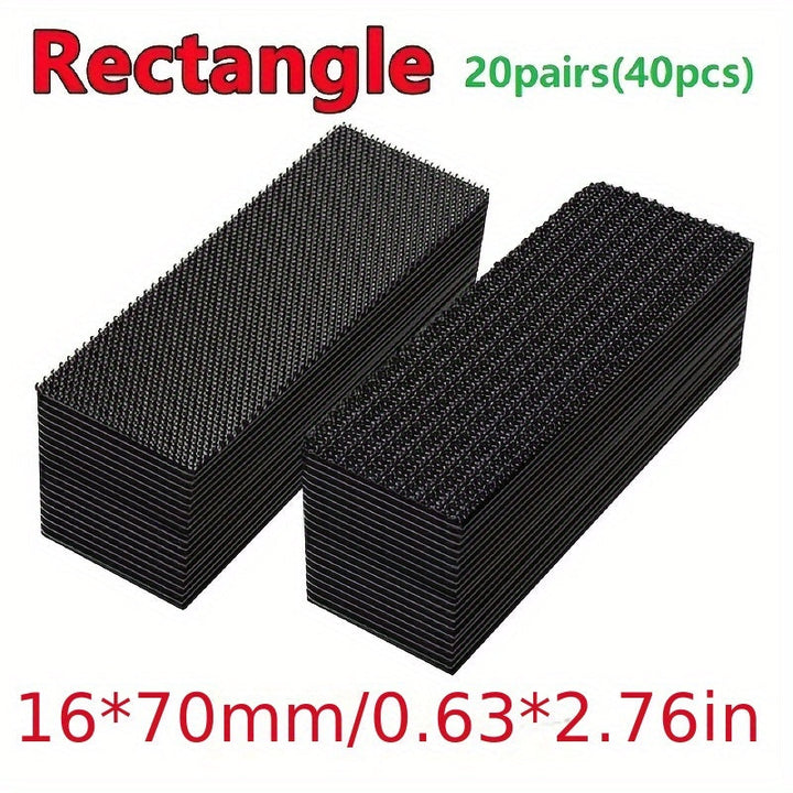 20pcs/40pcs/100pcs Alfombra rectangular Adhesivo de doble cara Alta viscosidad Fijadores de alfombras para automóviles para alfombras domésticas Pegatinas antideslizantes, Par