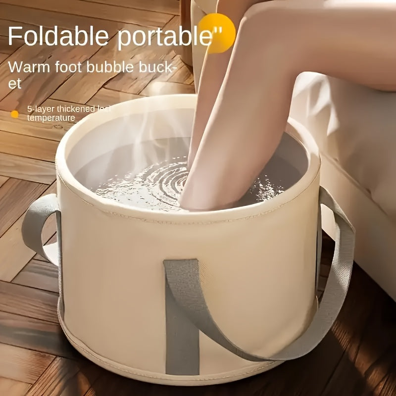 2 piezas de bañera de pies plegable y portátil de lujo - con aislamiento, bañera profunda multifuncional, aislamiento de película de aluminio, material PEVA, sin olores - uso sin cable de bañera de pies, perfecto para el cuidado del hogar y los viajes, e