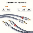 Cable de Audio Chapado en Oro para Transmisión de Música Sin Pérdidas - Conector de Sonido Trenzado de Nylon de Alta Fidelidad 2RCA Macho a Macho con Baja Interferencia, Adecuado para DVD, TV, Cine en Casa, Juegos, Altavoces