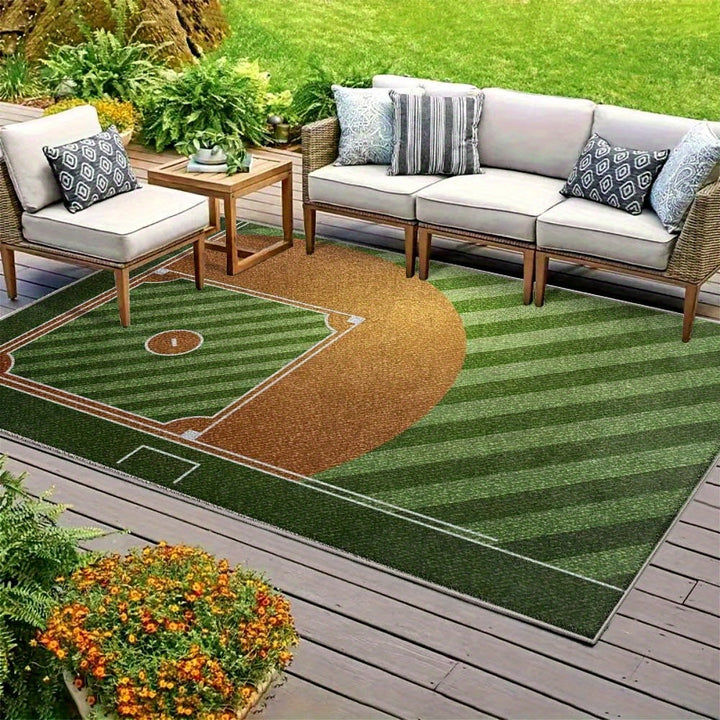 Siete Ciervos Alfombra de Exterior de Lujo - Suave, Antideslizante, Lavable en Máquina, Poliéster, Patrón Floral Gris, Perfecto para Acampar, Patio y Decoración de Cocina, Alfombras de Exterior para Patio