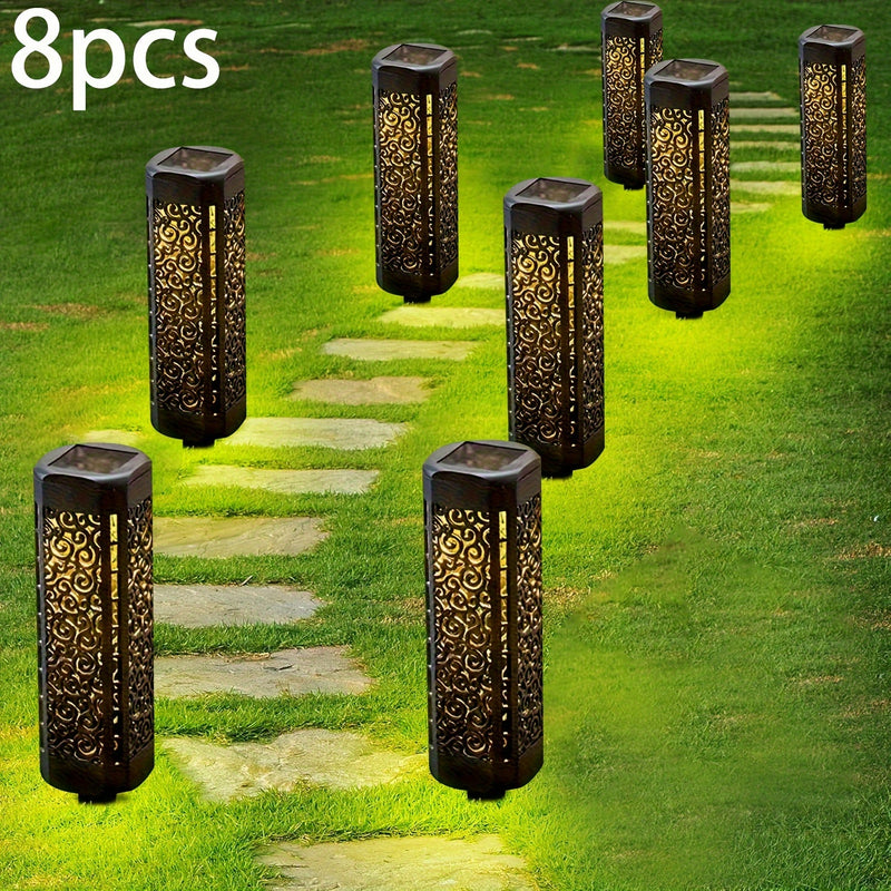 4/8 piezas de lámpara solar para jardín, luz solar para exteriores, luces LED automáticas decorativas para Navidad y Halloween, ideal para patio, jardín, césped, camino, calle y decoración de fiestas