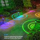 2 luces solares para exteriores, 2 modos LED cálido blanco y RGB, luces solares para senderos, luz de jardín solar para senderos de patio, decoración de fiesta de bodas