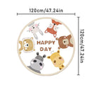 Alfombra Redonda de Animales de Dibujos Animados de Peluche - Ultra-Suave, 10mm de Grosor, 1000g/m², Antideslizante y Lavable a Máquina - Perfecta para Dormitorio de Niños, Sala de Estar, Área de Juegos - Con Diseños de León, Oso, Conejo, Jirafa, Alfombr