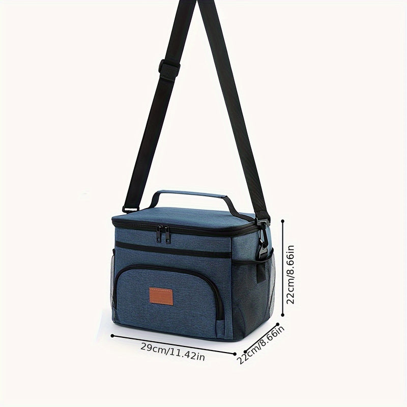 Bolsa de almuerzo aislada de gran capacidad - Caja de refrigeración portátil linda con correa de hombro, recubierta de papel aluminio grueso, ideal para la escuela, la oficina, los viajes y las meriendas al aire libre, almuerzo, regreso a la escuela.